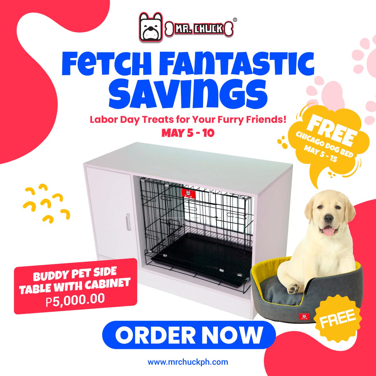 BUDDY Pet Side Table with Cabinet | Fetch Fantastic Savings Mr. Chuck Pet Store