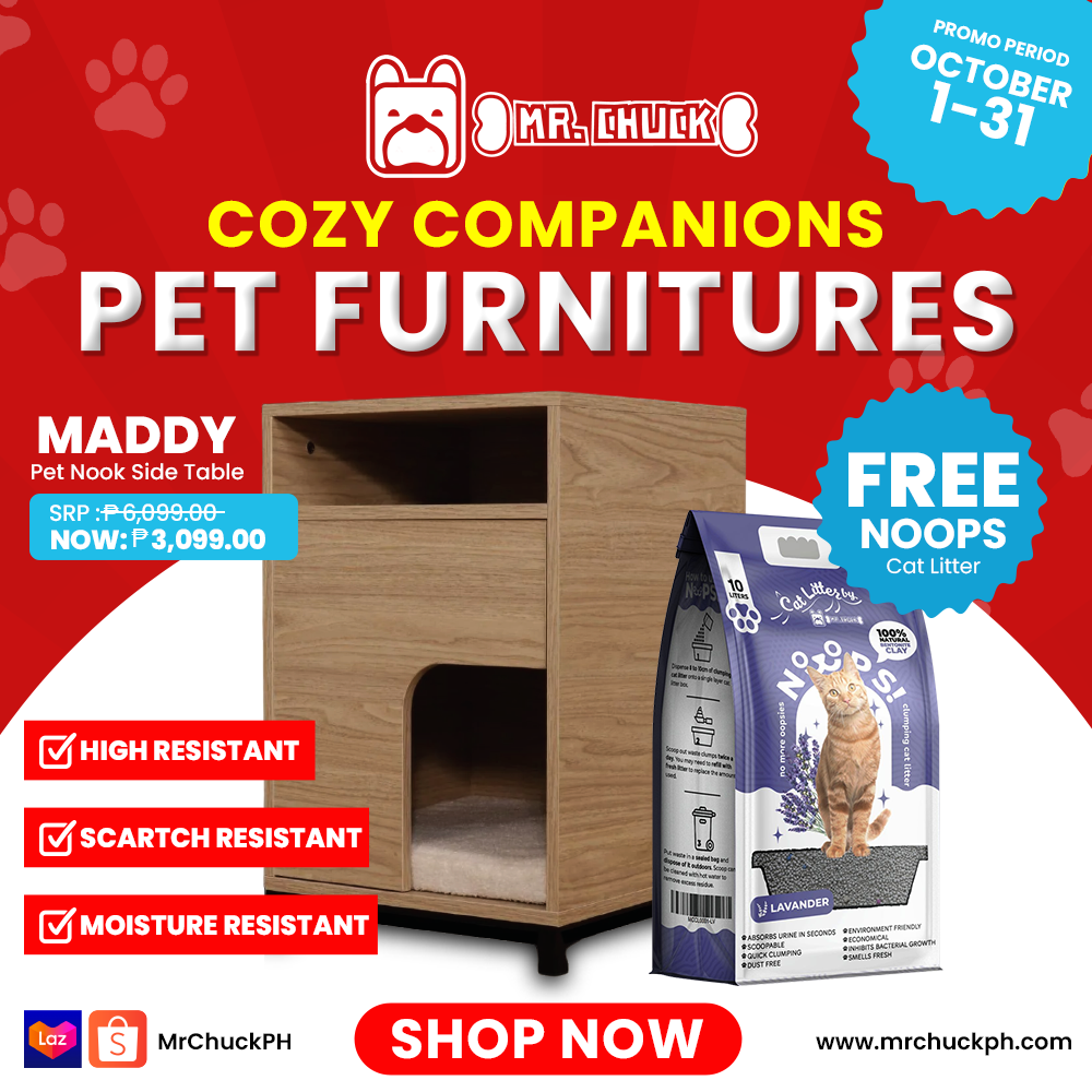 Mr. Chuck Maddy Pet Nook Side Table with FREE Noops Cat Litter AF Home