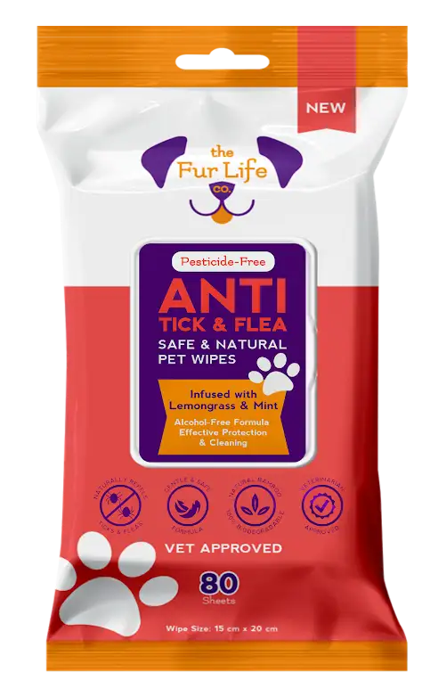 Anti Tick & Flea Pet Wipes 80 sheets | The Fur Life Co.