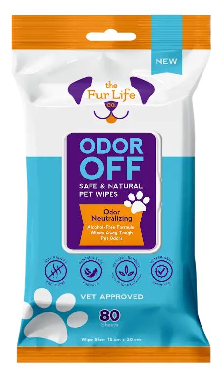 Odor Off Safe & Natural Pet Wipes 80 Sheets | The Fur Life Co.